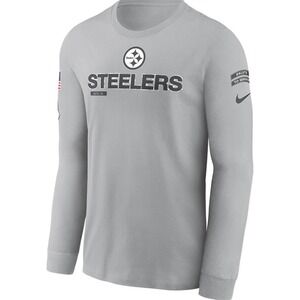 Nike Pittsburgh Steelers Salute to Service Long Sleeve Shirt Mens Large Gray L
